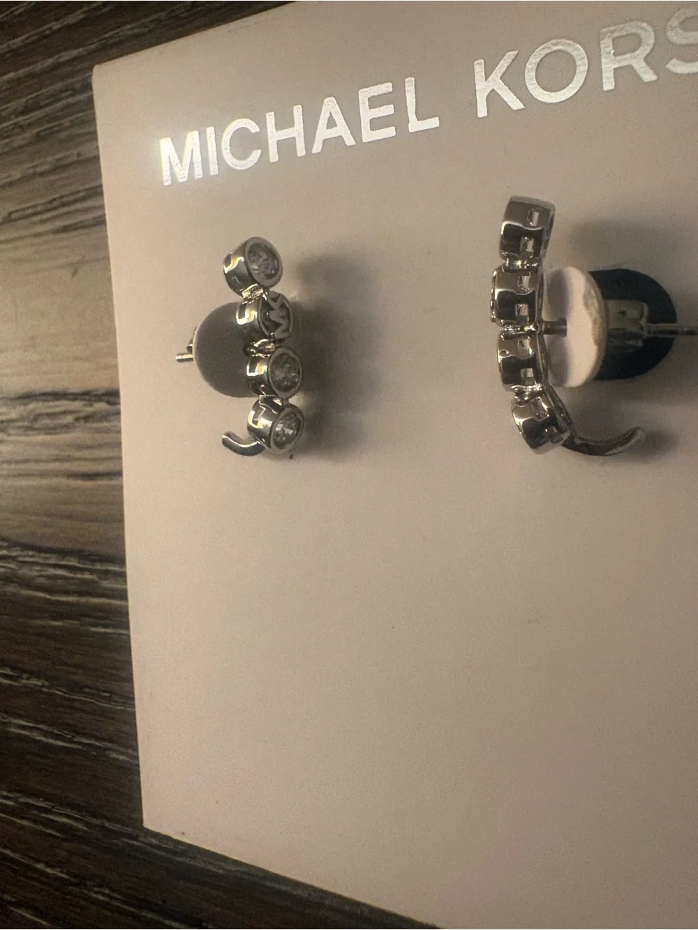 NEW Michael Kors Silver Crystal Earrings